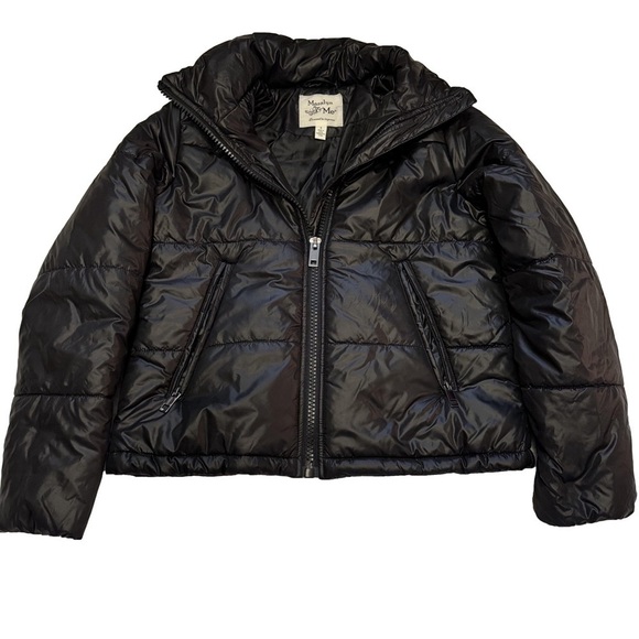 Marilyn & Me Jackets & Blazers - Marilyn & Me Black Puffer Jacket Size S Cropped adjustable cords at waist NEW